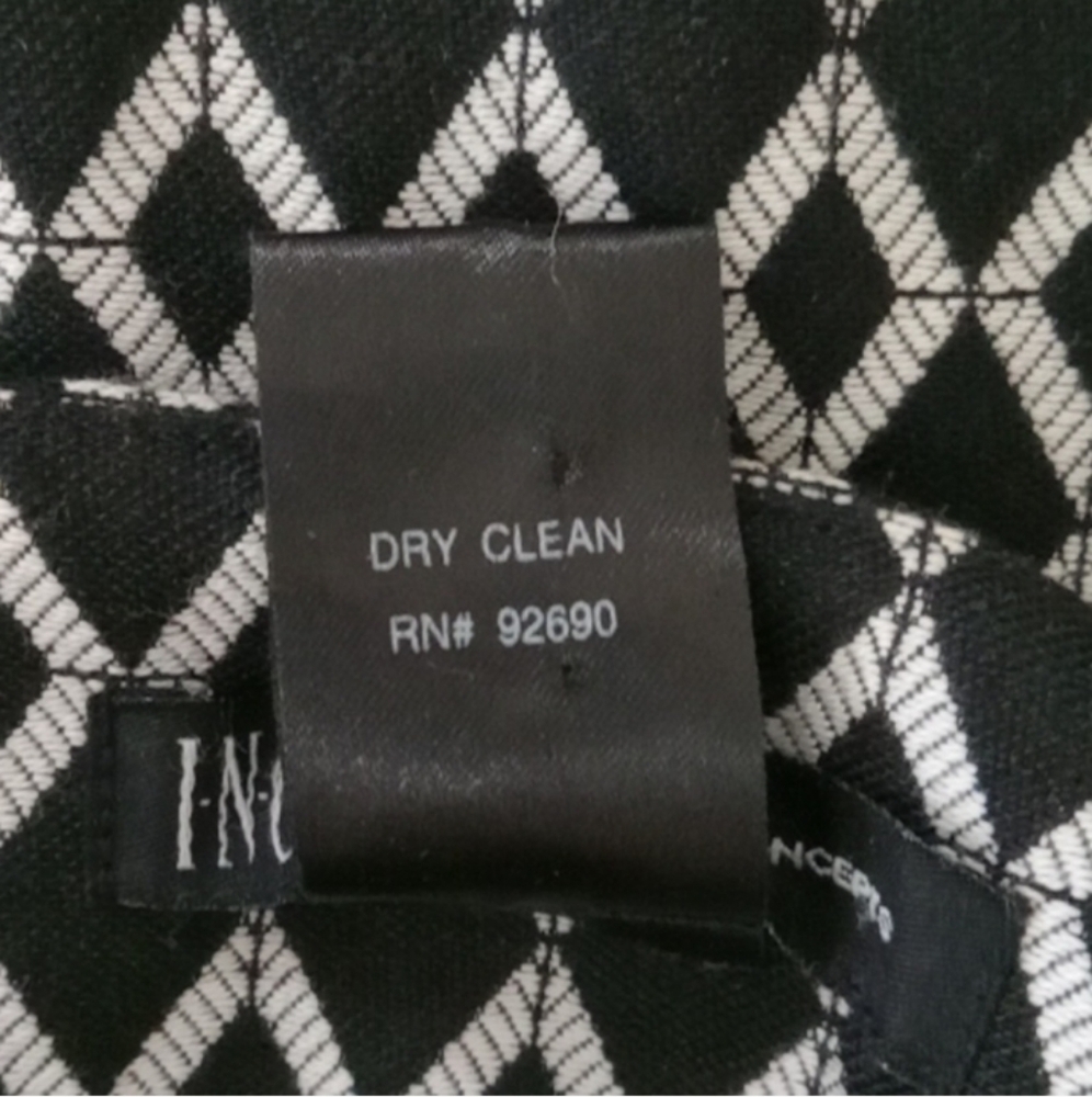 INC International Concepts Chainlink Skirt Black White Faux Leather Trim Sz 6 - Picture 12 of 12